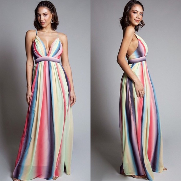 🚨CYBER SALE🚨 Rainbow Vision Rainbow Print Dress - Picture 2 of 7